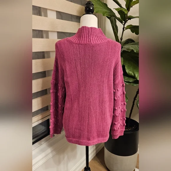 NIC+ZOE Raspberry Cowl Neck Sweater - Picture 4 of 6